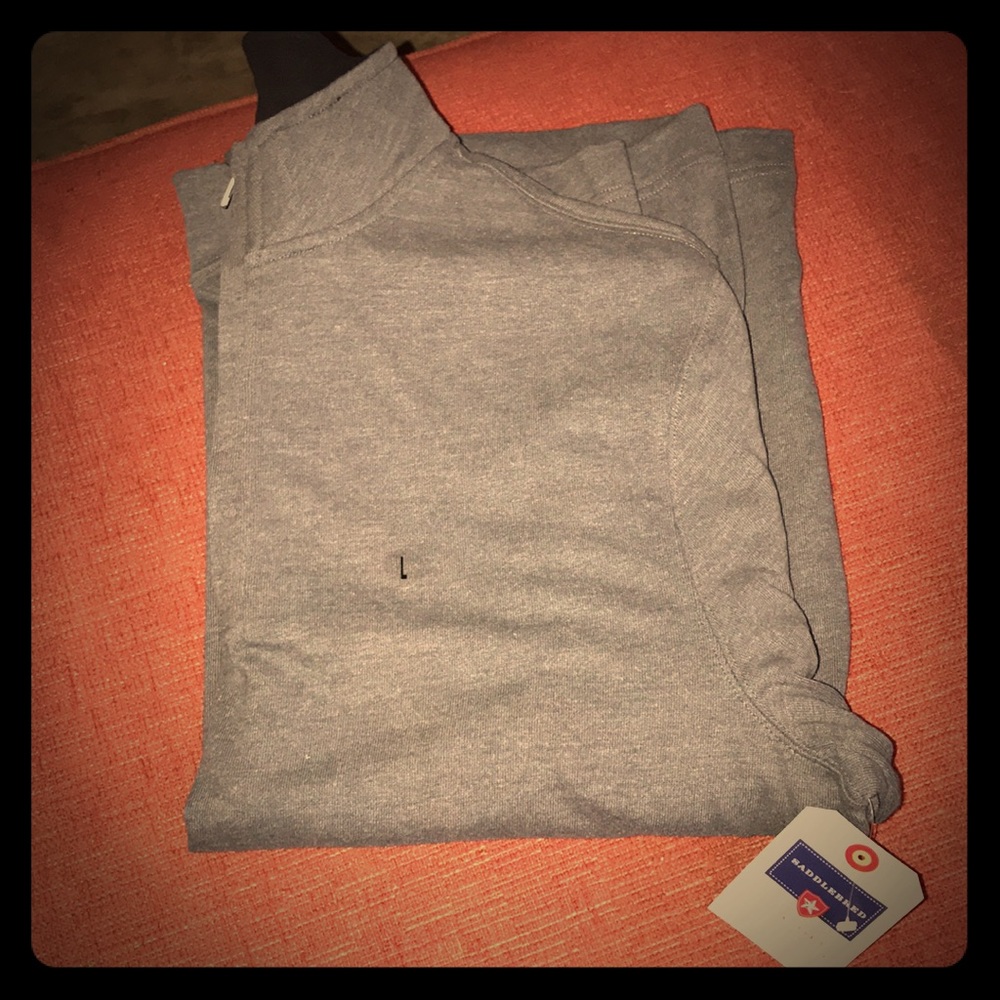 Grey long sleeve tee with zip up neck line